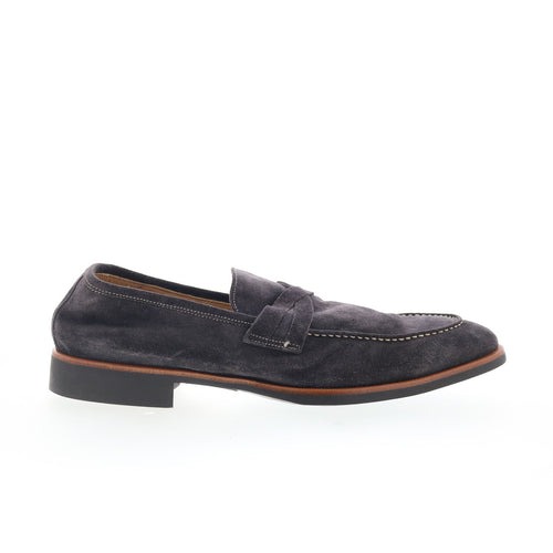 Di Bianco Firenze Mens Gray Suede Slip On Loafers & Slip Ons Moccasin Shoes