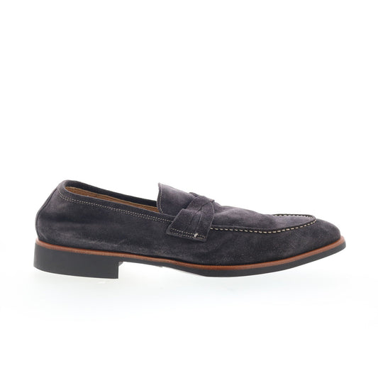 Di Bianco Firenze Mens Gray Suede Slip On Loafers & Slip Ons Moccasin Shoes