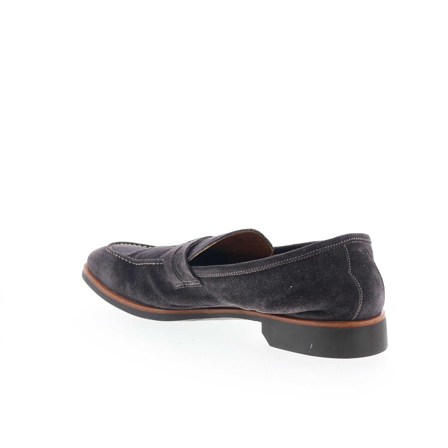 Di Bianco Firenze Mens Gray Suede Slip On Loafers & Slip Ons Moccasin Shoes
