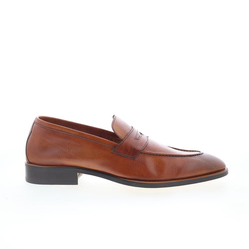 Di Bianco GBF316 Mens Brown Leather Slip On Loafers & Slip Ons Penny Shoes