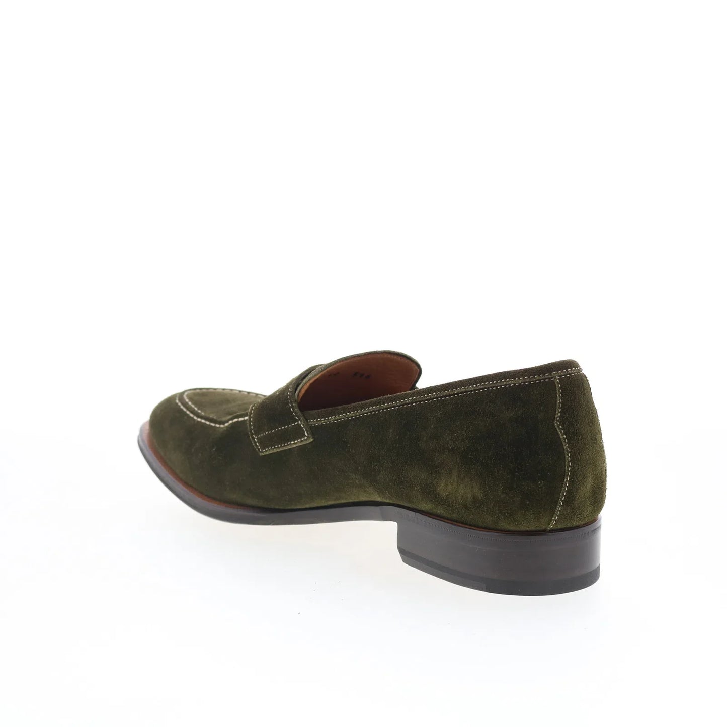 Di Bianco GBF316 Mens Green Suede Slip On Loafers & Slip Ons Penny Shoes