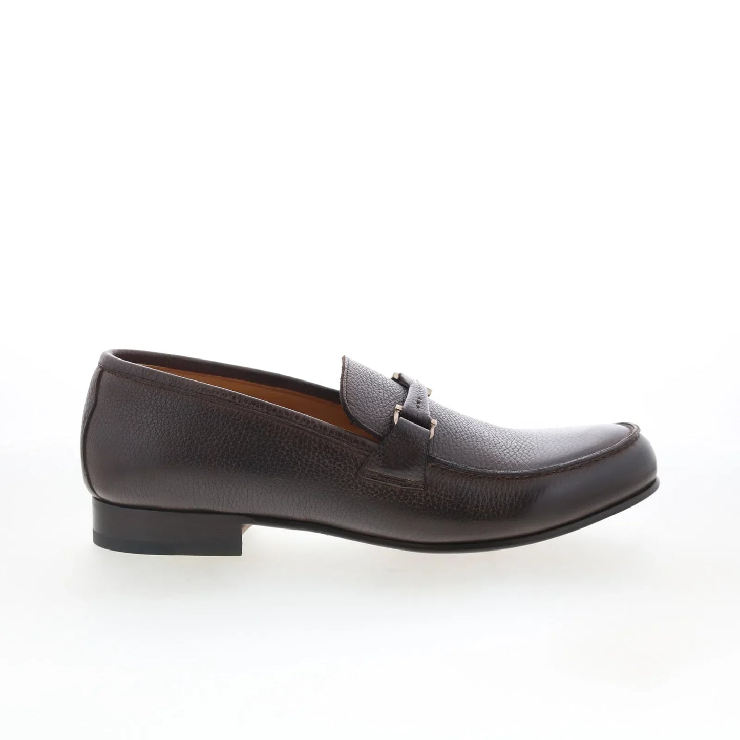 Di Bianco GBF391 Mens Brown Leather Slip On Loafers & Slip Ons Casual Shoes