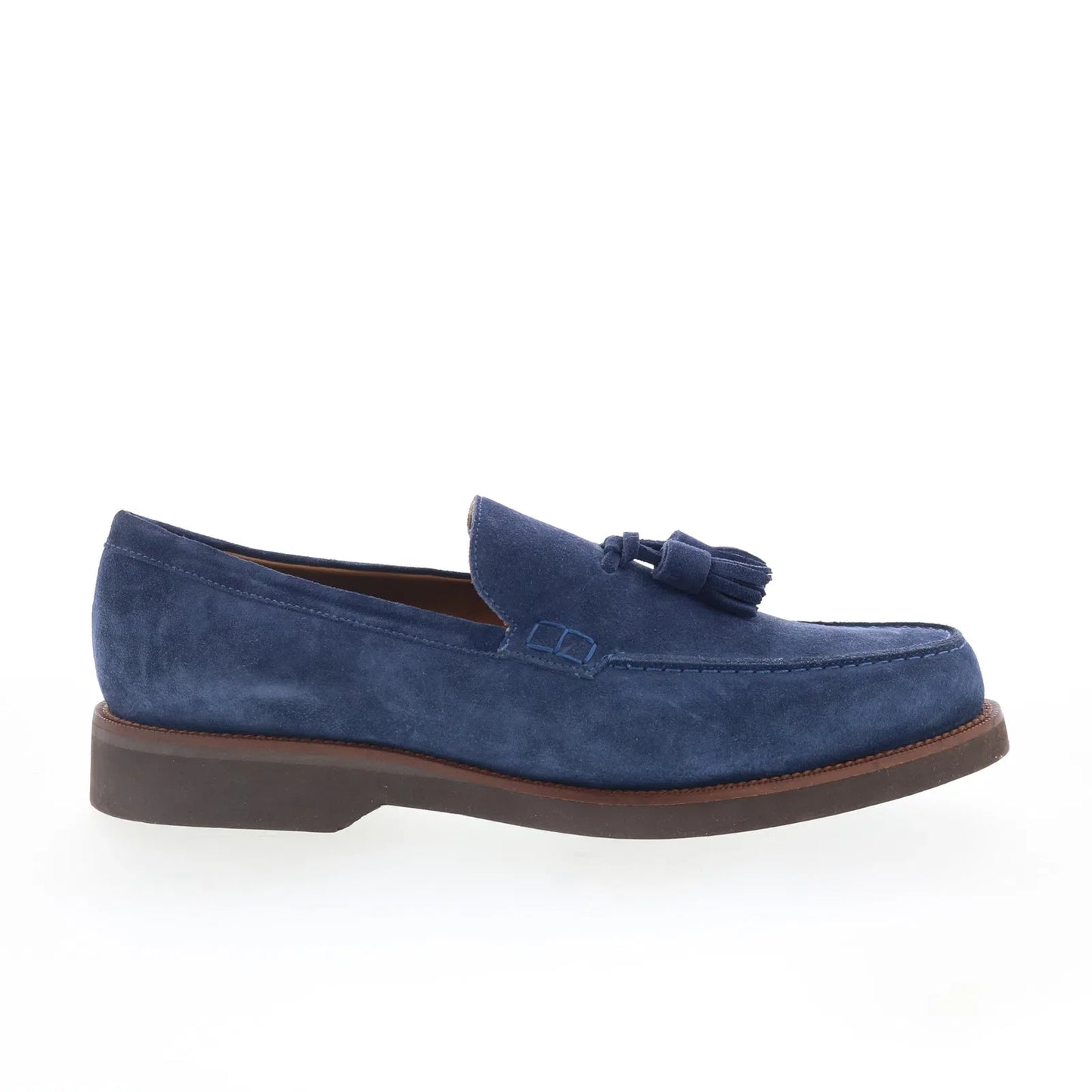 Pastori by Di Bianco Gordian Mens Blue Suede Loafers & Slip Ons Casual Shoes
