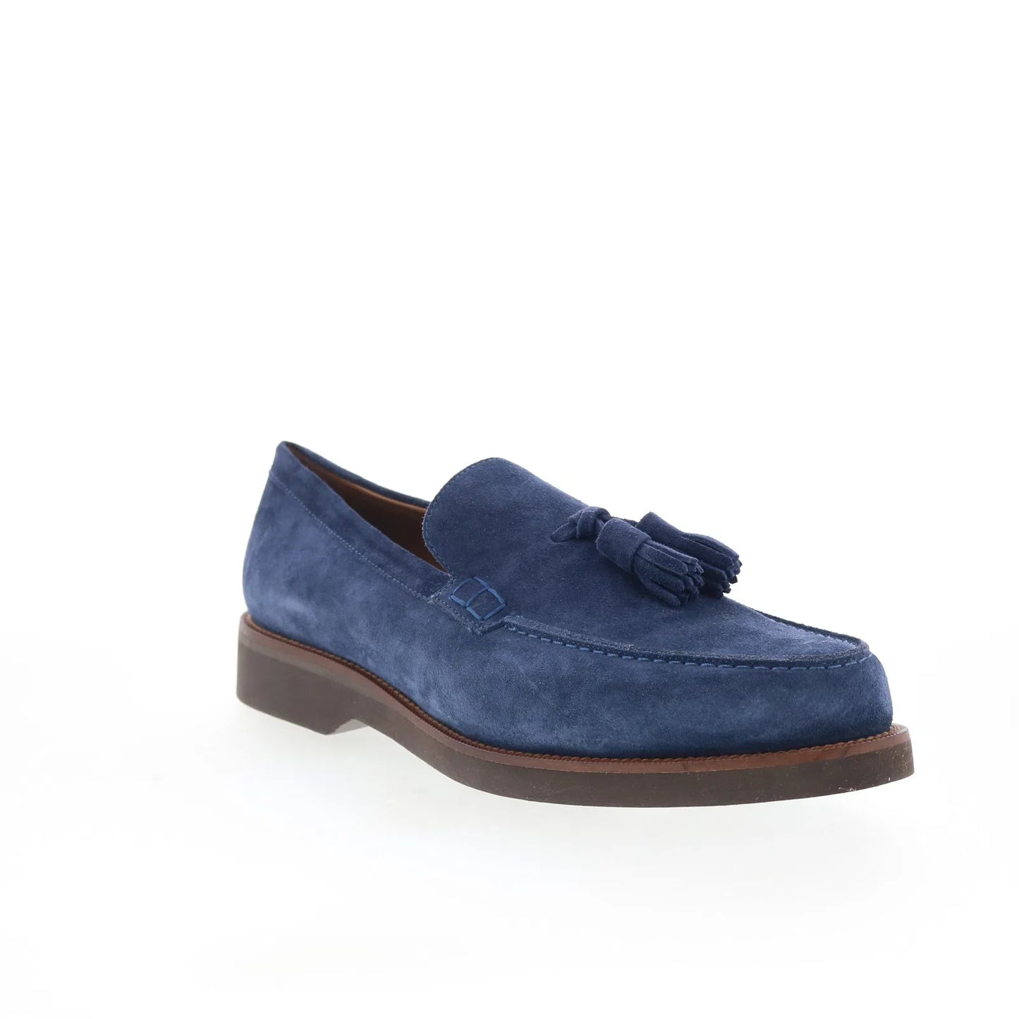 Pastori by Di Bianco Gordian Mens Blue Suede Loafers & Slip Ons Casual Shoes