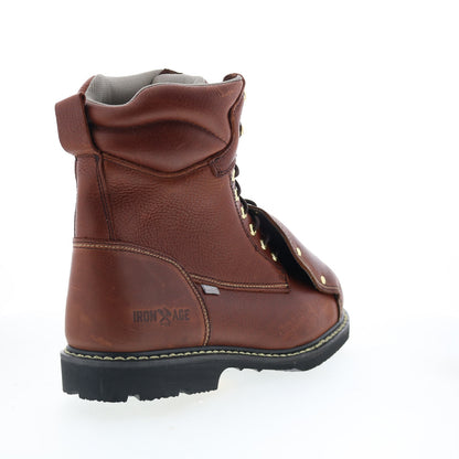 Iron Age Groundbreaker 8" EH Steel Toe MetGuard Mens Brown Work Boots