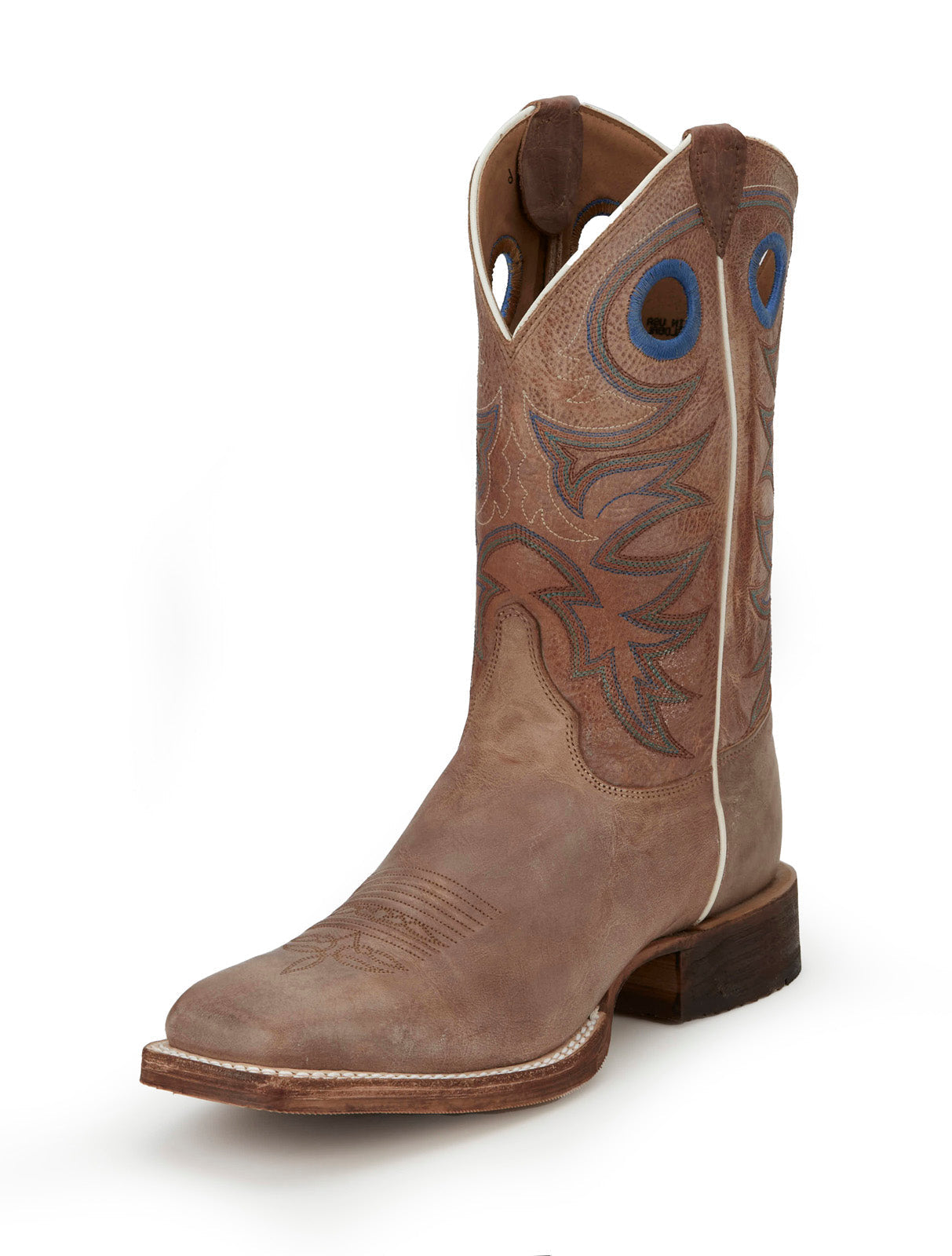 Justin Boots Caddo Square Toe Cowhide Mens Brown Cowboy Western Boots