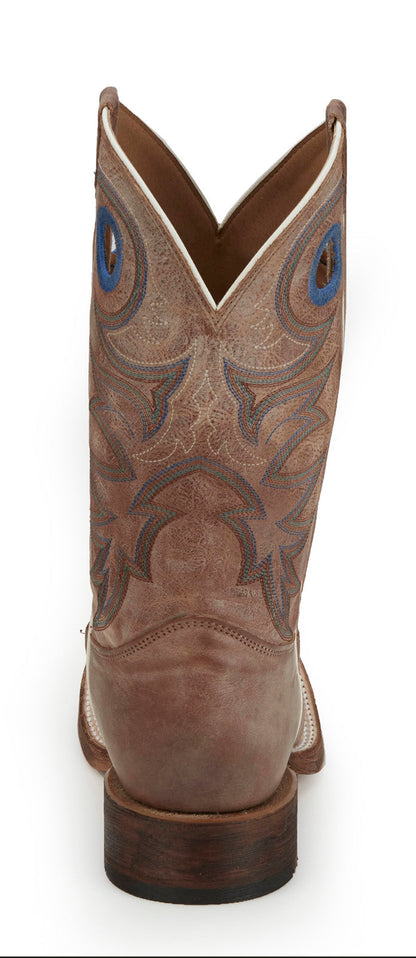 Justin Boots Caddo Square Toe Cowhide Mens Brown Cowboy Western Boots
