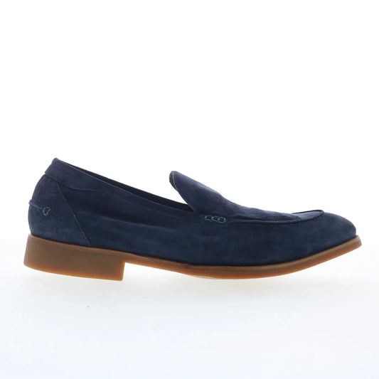 Di Bianco Lucius Mens Blue Suede Slip On Loafers & Slip Ons Casual Shoes