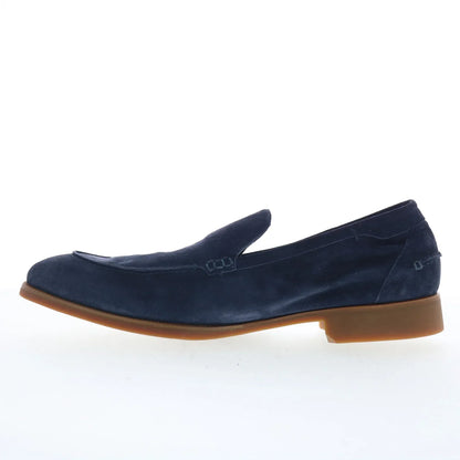 Di Bianco Lucius Mens Blue Suede Slip On Loafers & Slip Ons Casual Shoes
