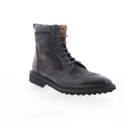 Di Bianco Macrinus Mens Brown Leather Lace Up Casual Dress Boots