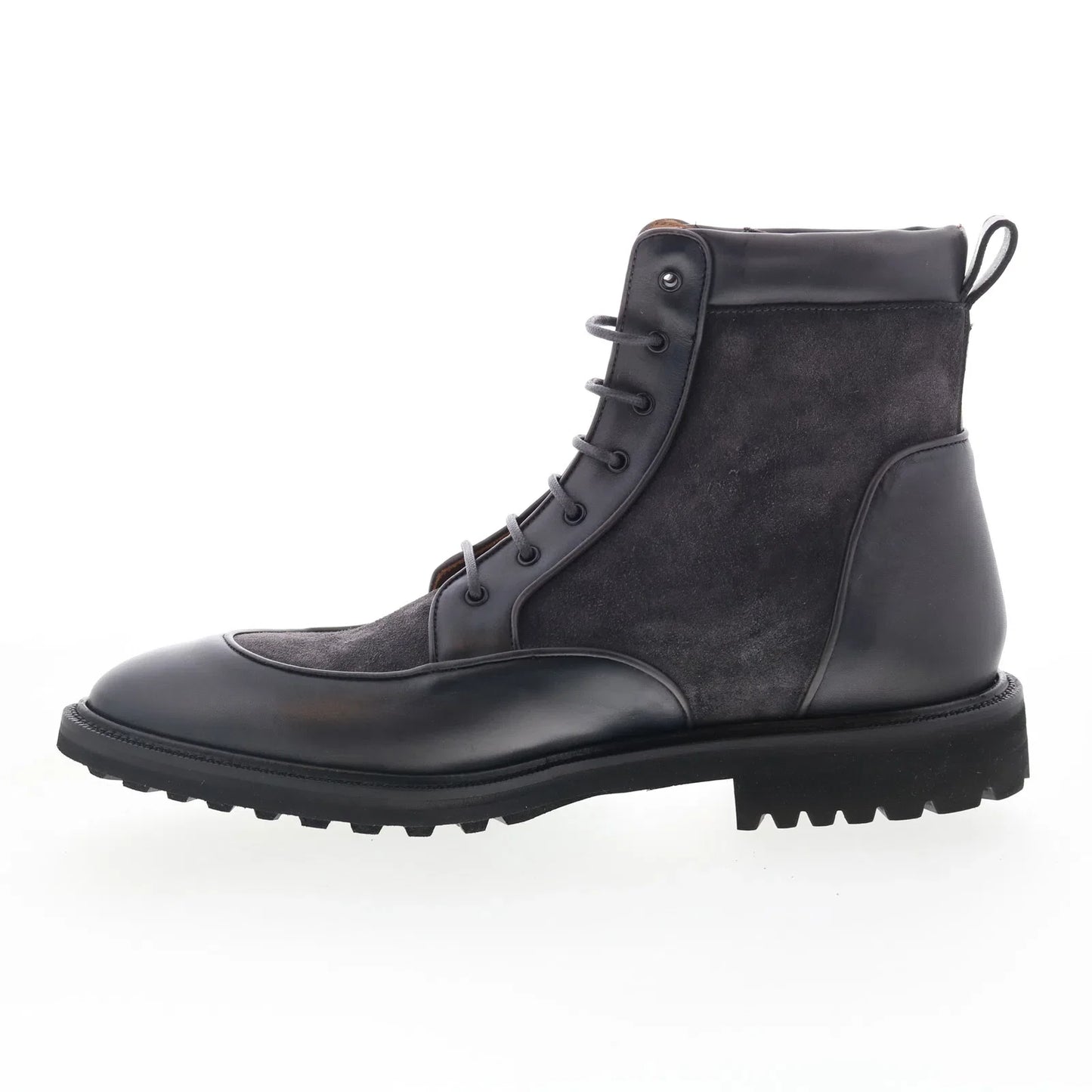 Di Bianco Macrinus Mens Brown Leather Lace Up Casual Dress Boots