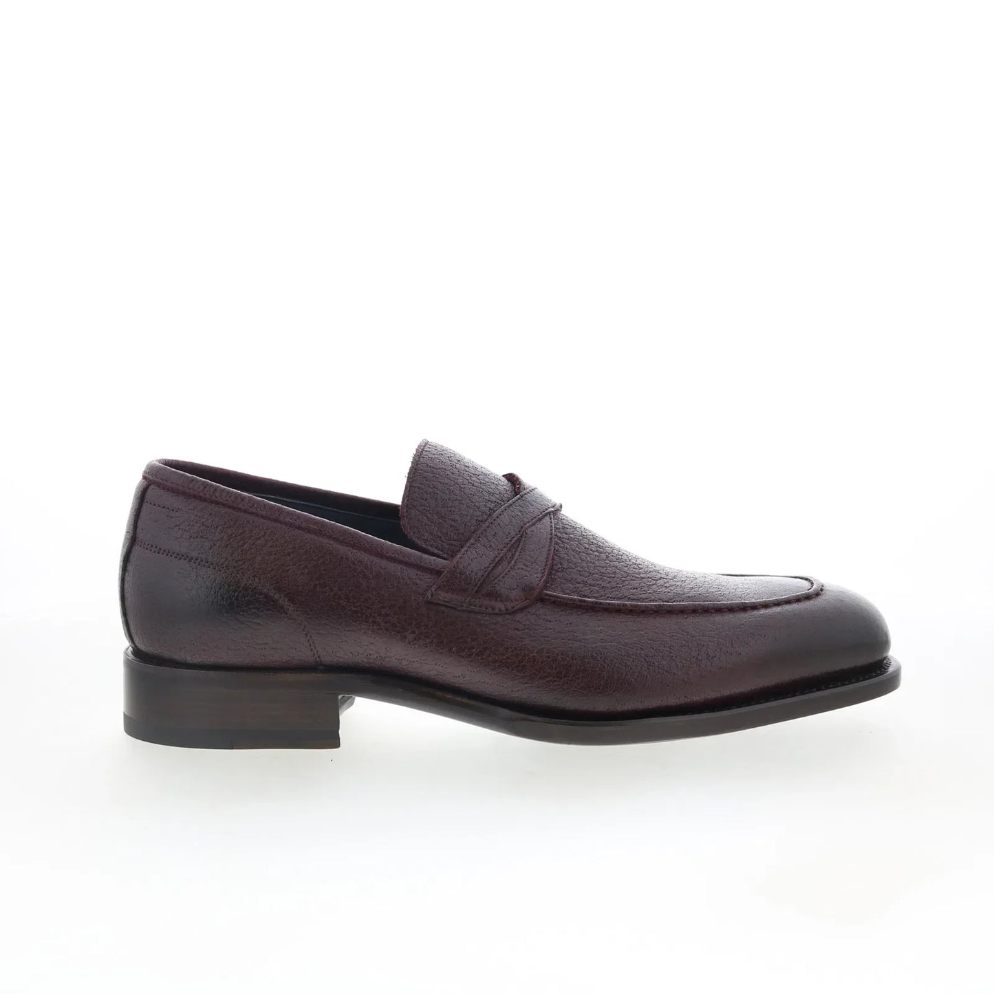 Di Bianco Manzoni Mens Burgundy Leather Loafers & Slip Ons Penny Shoes