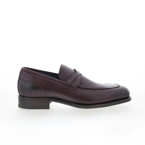 Di Bianco Manzoni Mens Burgundy Leather Loafers & Slip Ons Penny Shoes