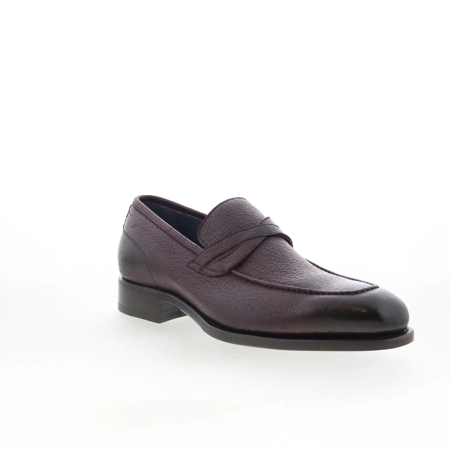 Di Bianco Manzoni Mens Burgundy Leather Loafers & Slip Ons Penny Shoes
