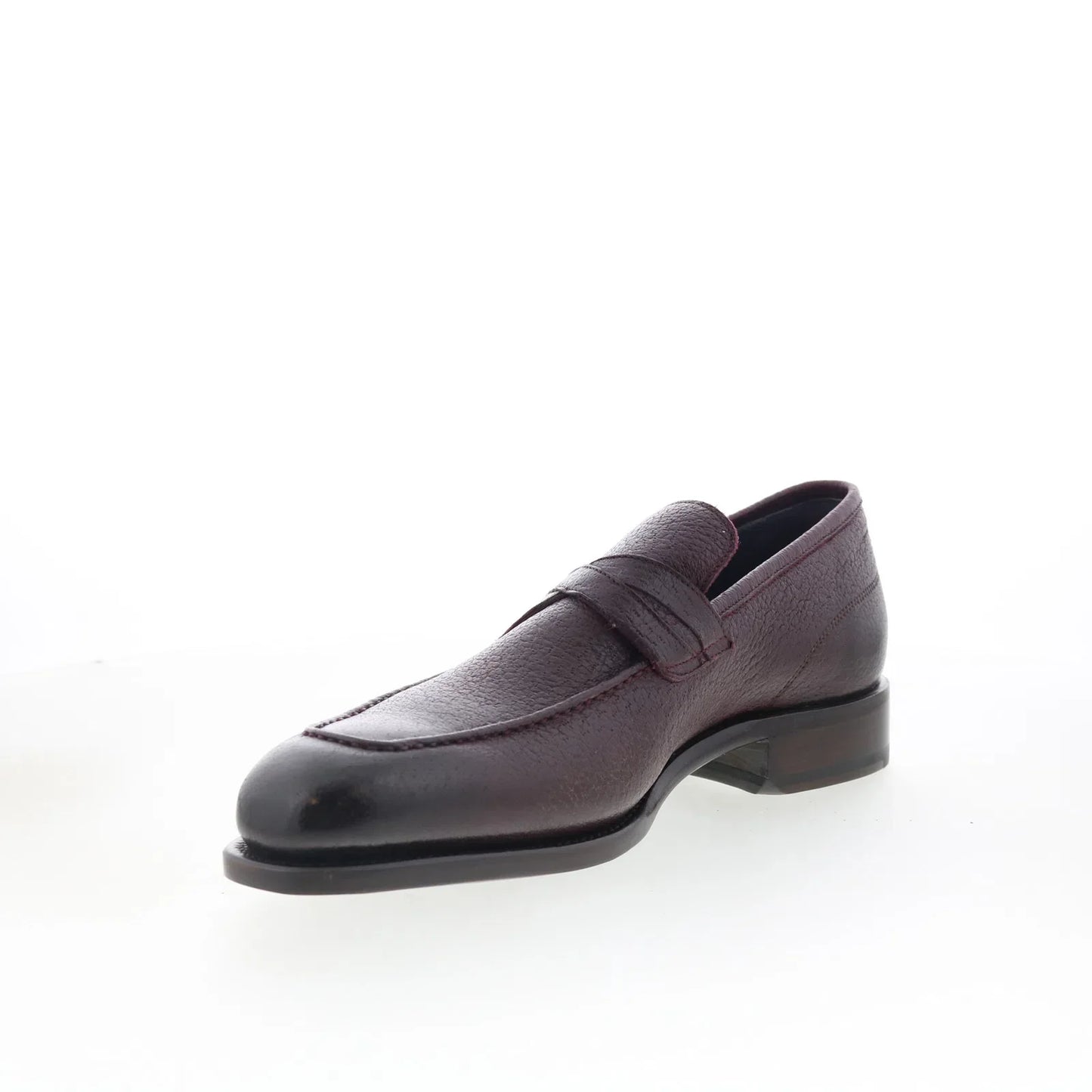 Di Bianco Manzoni Mens Burgundy Leather Loafers & Slip Ons Penny Shoes