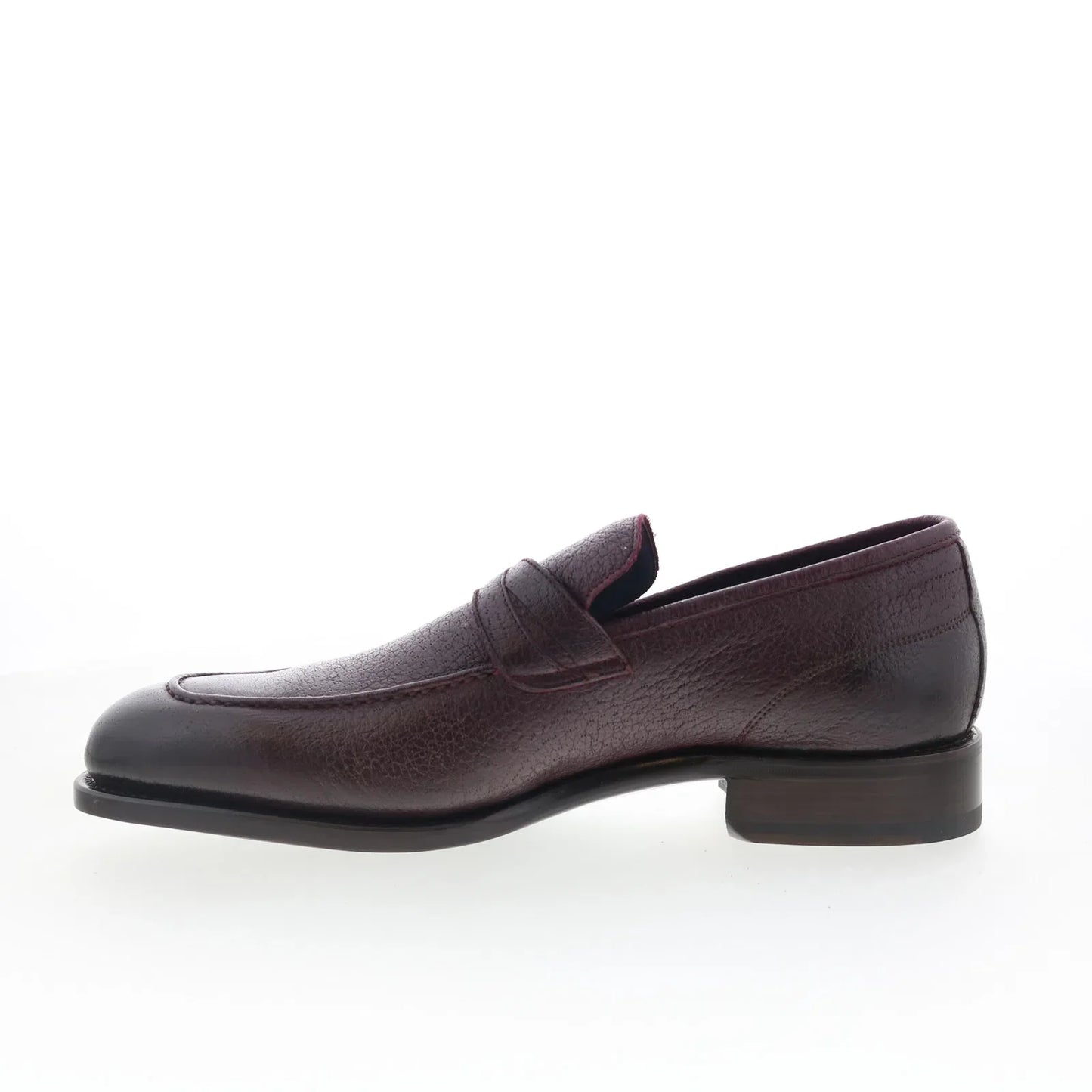 Di Bianco Manzoni Mens Burgundy Leather Loafers & Slip Ons Penny Shoes