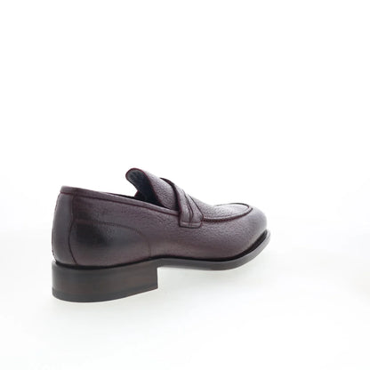 Di Bianco Manzoni Mens Burgundy Leather Loafers & Slip Ons Penny Shoes