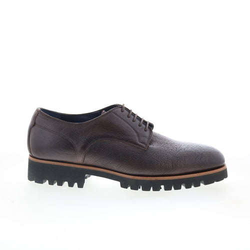 Di Bianco Marano Mens Brown Leather Lace Up Oxfords & Lace Ups Casual Shoes