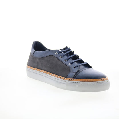 Di Bianco Messina Mens Gray Leather Lace Up Lifestyle Sneakers Shoes