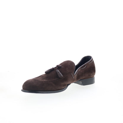 Di Bianco Napoli Mens Brown Suede Slip On Loafers & Slip Ons Casual Shoes