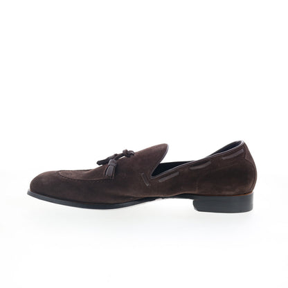 Di Bianco Napoli Mens Brown Suede Slip On Loafers & Slip Ons Casual Shoes