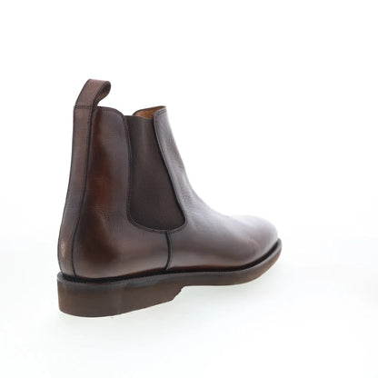 Pastori by Di Bianco Pertinax Mens Brown Leather Slip On Chelsea Boots