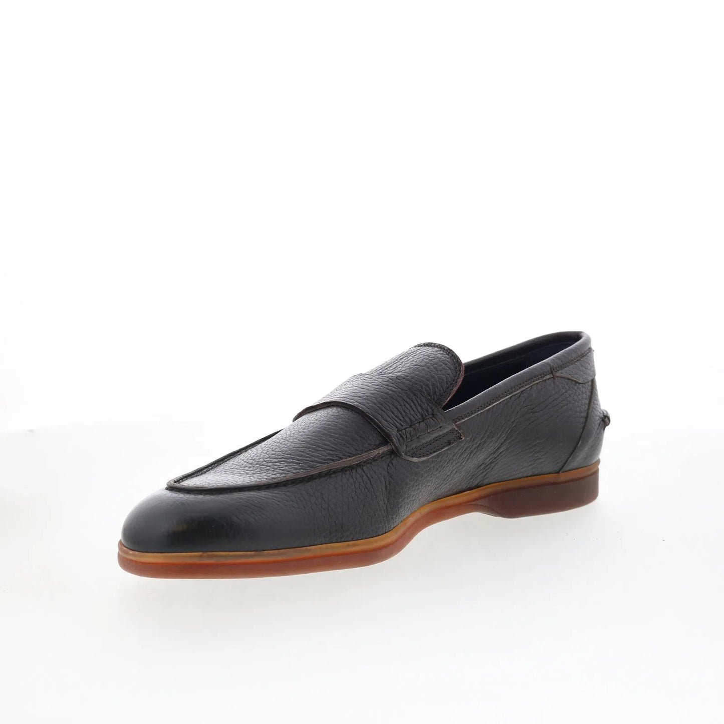 Di Bianco Procida Mens Brown Leather Slip On Loafers & Slip Ons Casual Shoes