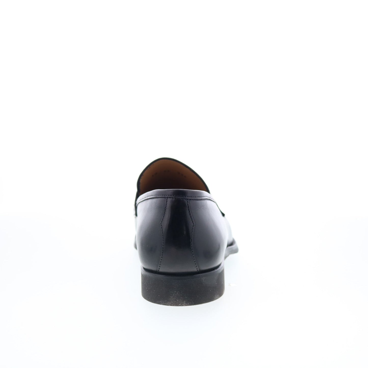 Di Bianco SC524 Mens Black Leather Slip On Loafers & Slip Ons Penny Shoes