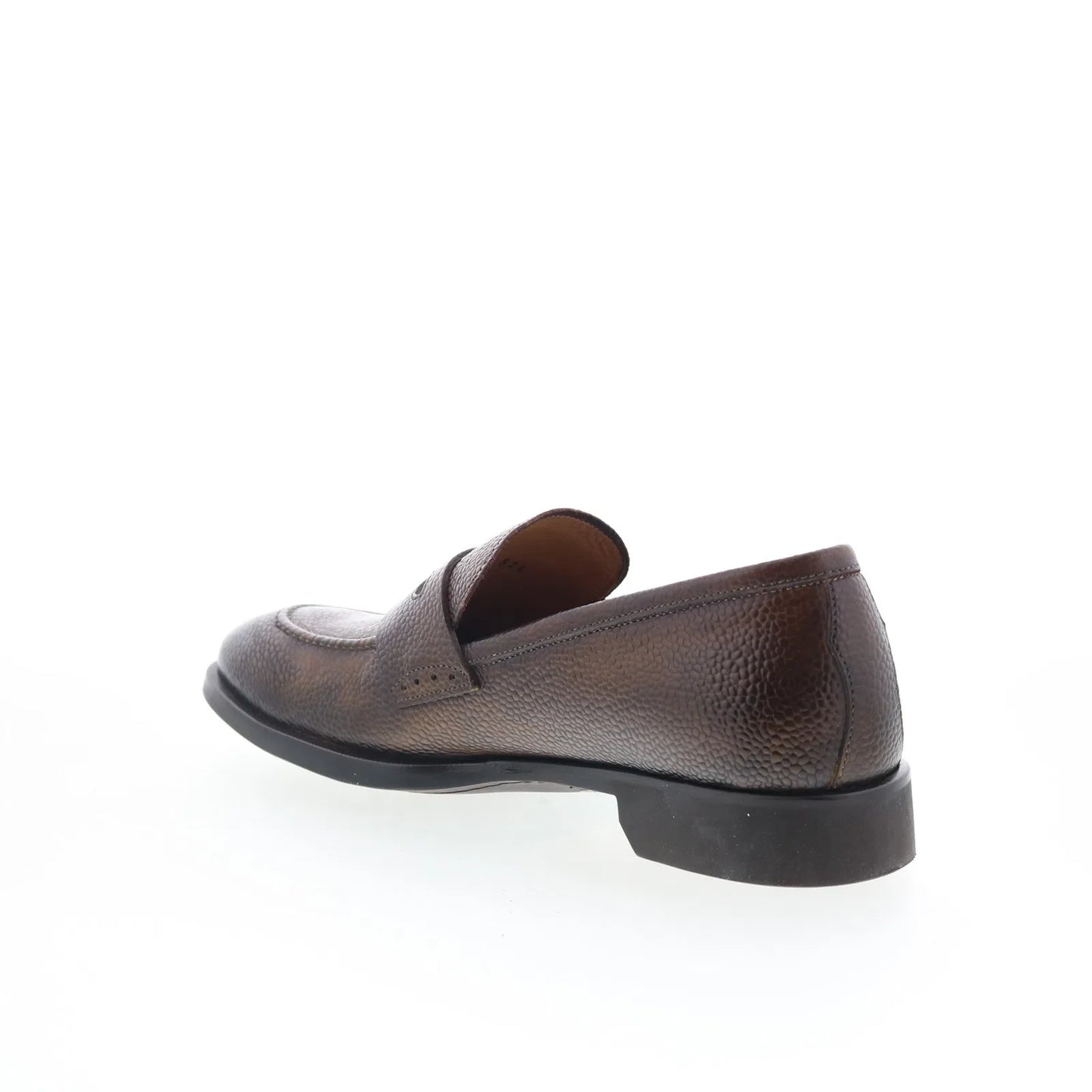 Di Bianco SC524 Mens Brown Leather Slip On Loafers & Slip Ons Penny Shoes