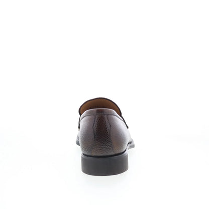 Di Bianco SC524 Mens Brown Leather Slip On Loafers & Slip Ons Penny Shoes