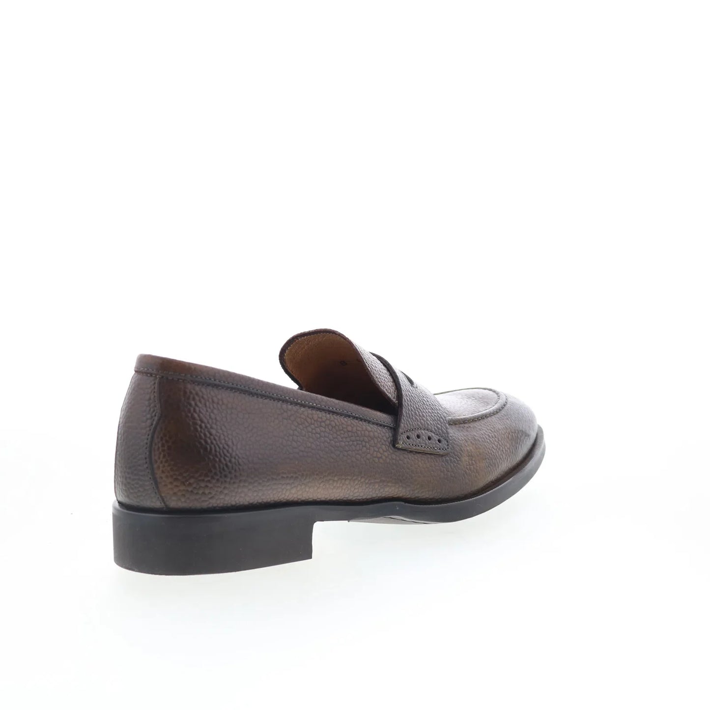 Di Bianco SC524 Mens Brown Leather Slip On Loafers & Slip Ons Penny Shoes