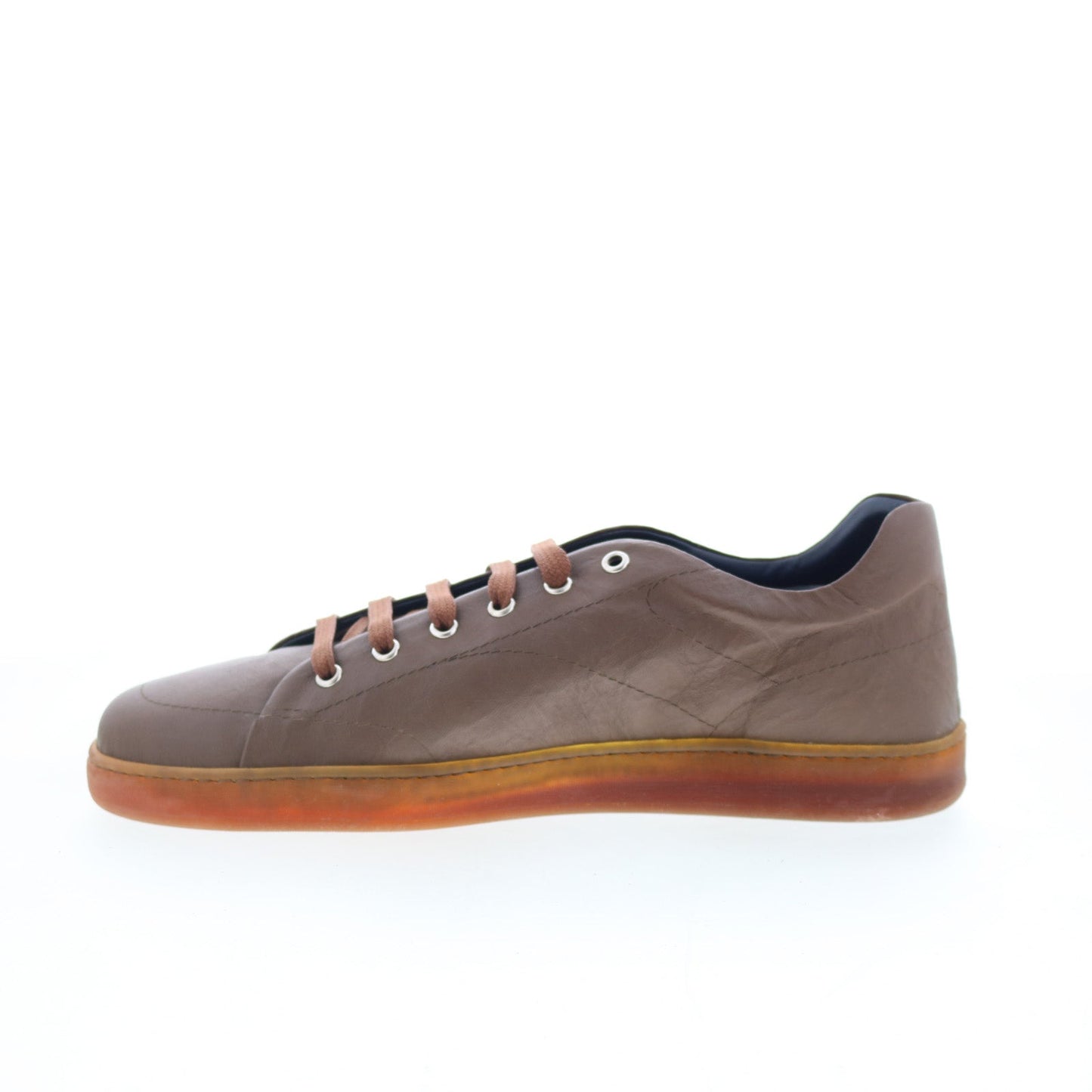 Di Bianco Saraceno Mens Brown Leather Lace Up Lifestyle Sneakers Shoes