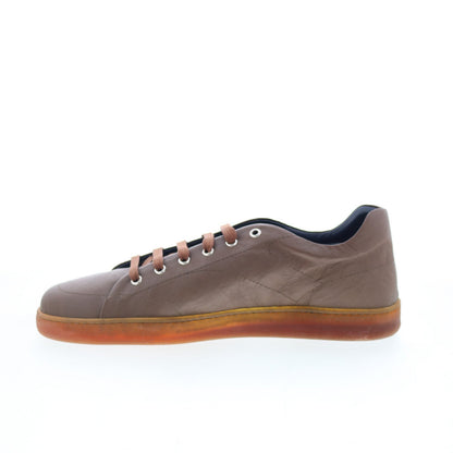 Di Bianco Saraceno Mens Brown Leather Lace Up Lifestyle Sneakers Shoes