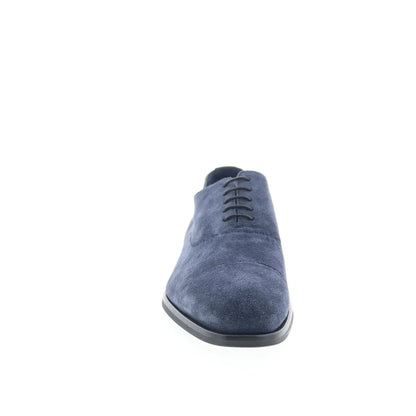 Di Bianco Scala Mens Blue Suede Lace Up Oxfords & Lace Ups Plain Toe Shoes
