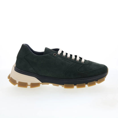 Di Bianco Sondrio Mens Green Suede Lace Up Lifestyle Sneakers Shoes