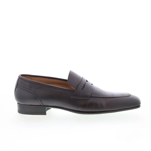 Pastori by Di Bianco Tacitus Mens Brown Leather Loafers & Slip Ons Penny Shoes