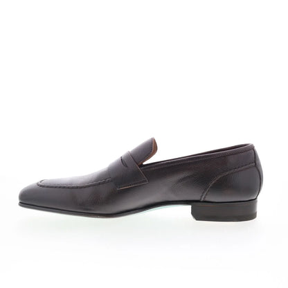 Pastori by Di Bianco Tacitus Mens Brown Leather Loafers & Slip Ons Penny Shoes