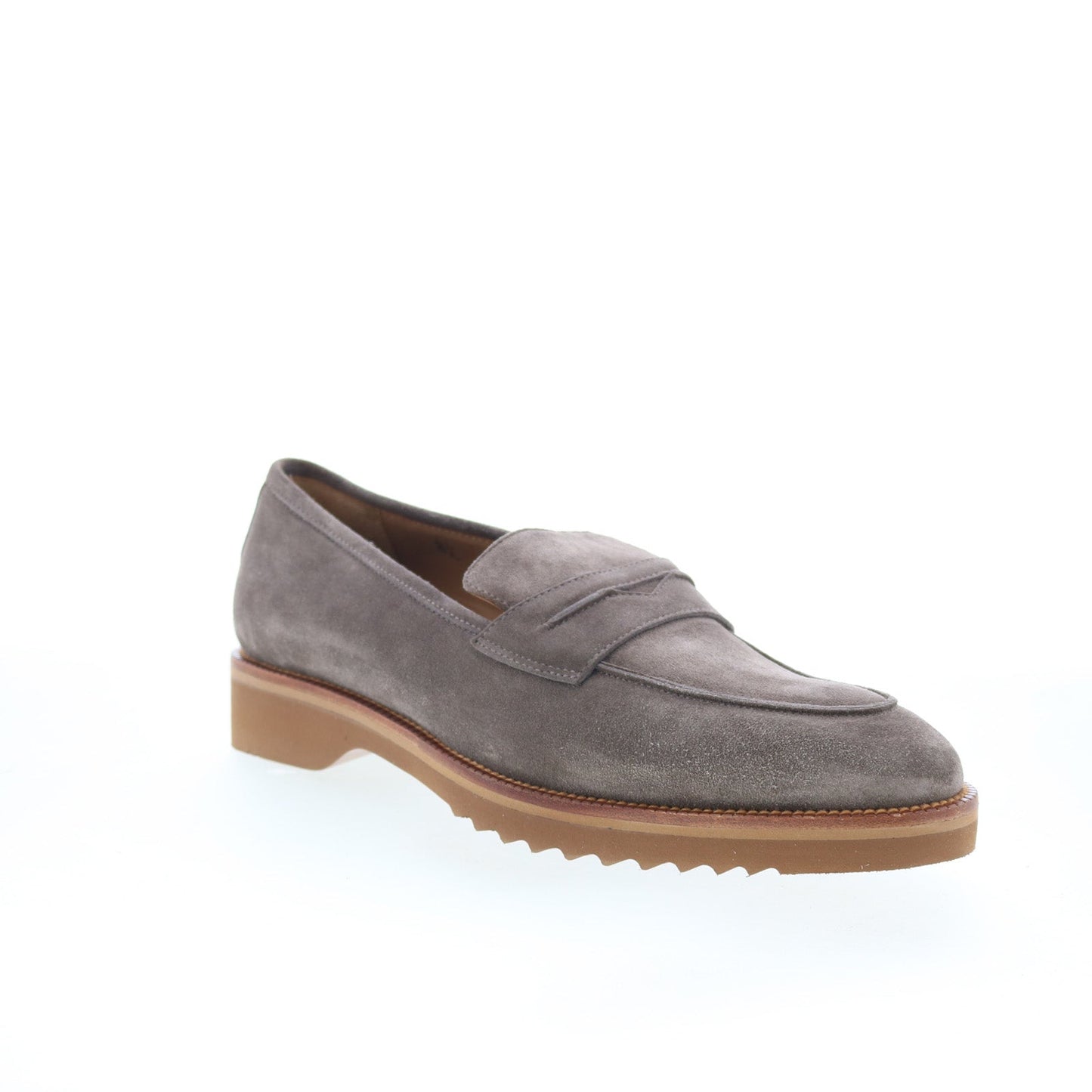 Pastori by Di Bianco Titus Mens Gray Suede Loafers & Slip Ons Penny Shoes