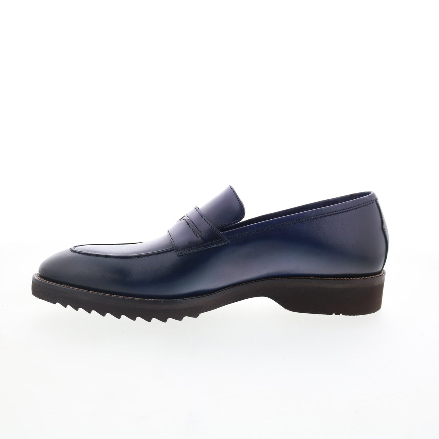Pastori by Di Bianco Titus Mens Blue Leather Loafers & Slip Ons Penny Shoes
