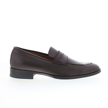 Pastori by Di Bianco Titus Mens Brown Leather Loafers & Slip Ons Penny Shoes