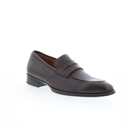 Pastori by Di Bianco Titus Mens Brown Leather Loafers & Slip Ons Penny Shoes
