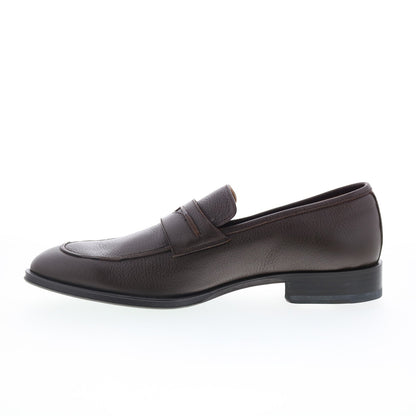 Pastori by Di Bianco Titus Mens Brown Leather Loafers & Slip Ons Penny Shoes