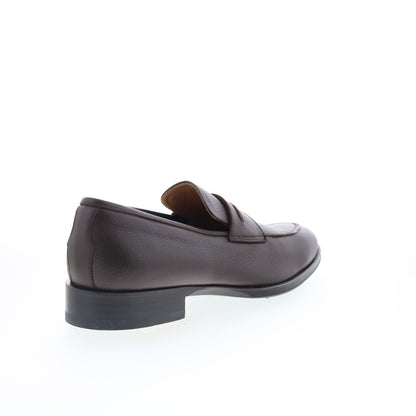 Pastori by Di Bianco Titus Mens Brown Leather Loafers & Slip Ons Penny Shoes