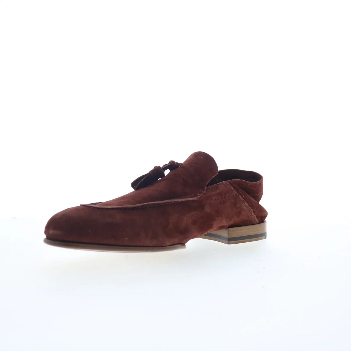 Di Bianco Trani Mens Burgundy Suede Loafers & Slip Ons Casual Shoes