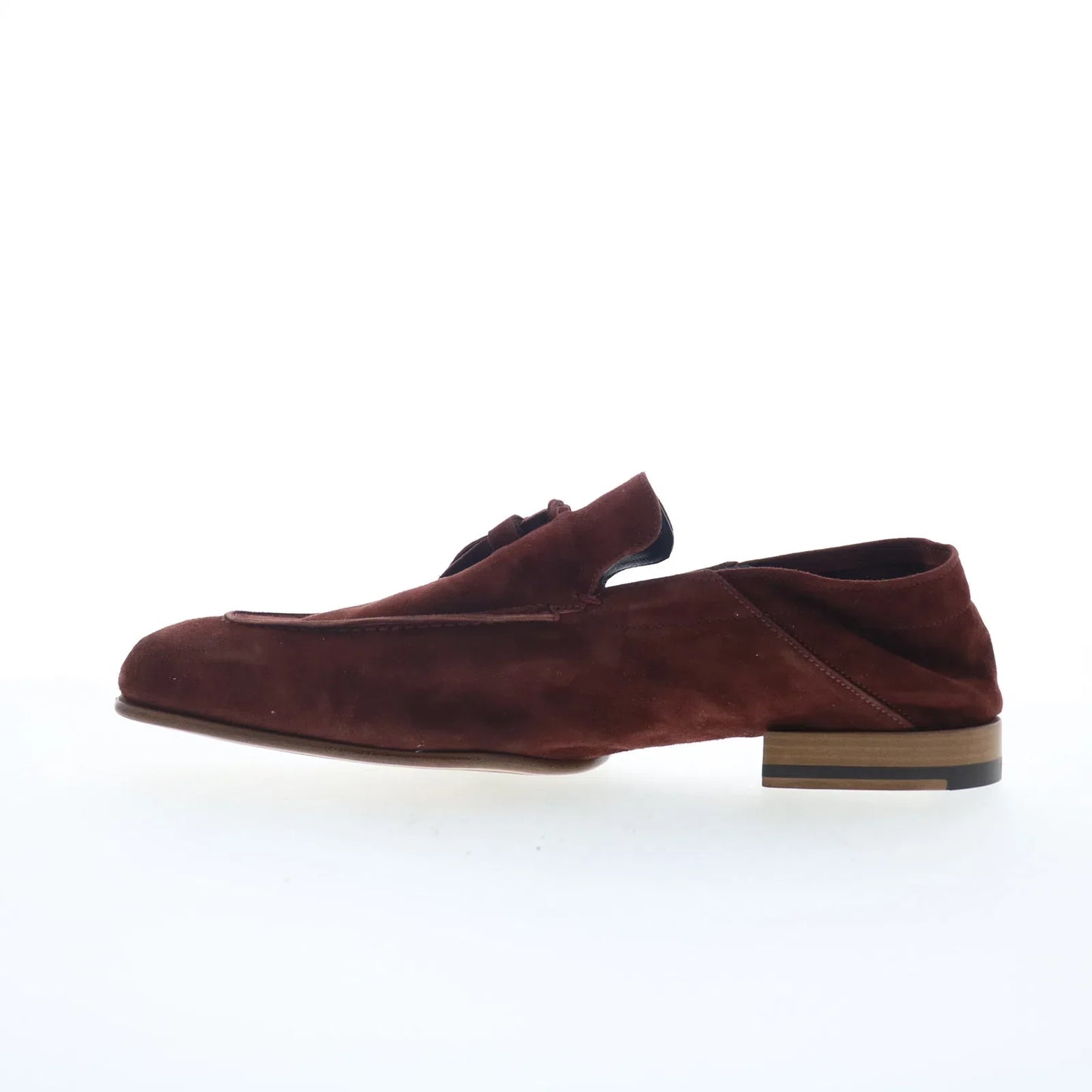 Di Bianco Trani Mens Burgundy Suede Loafers & Slip Ons Casual Shoes