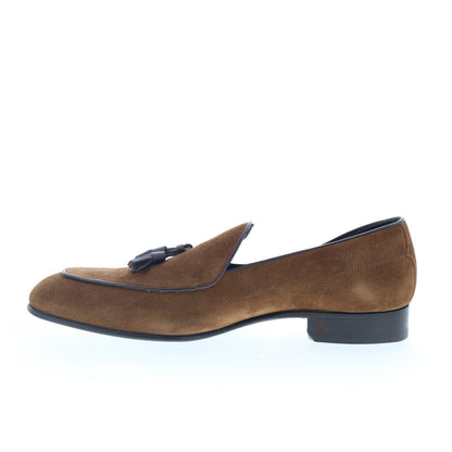 Di Bianco Vomero Mens Brown Suede Slip On Loafers & Slip Ons Casual Shoes