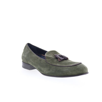 Di Bianco Vomero Mens Green Suede Slip On Loafers & Slip Ons Casual Shoes