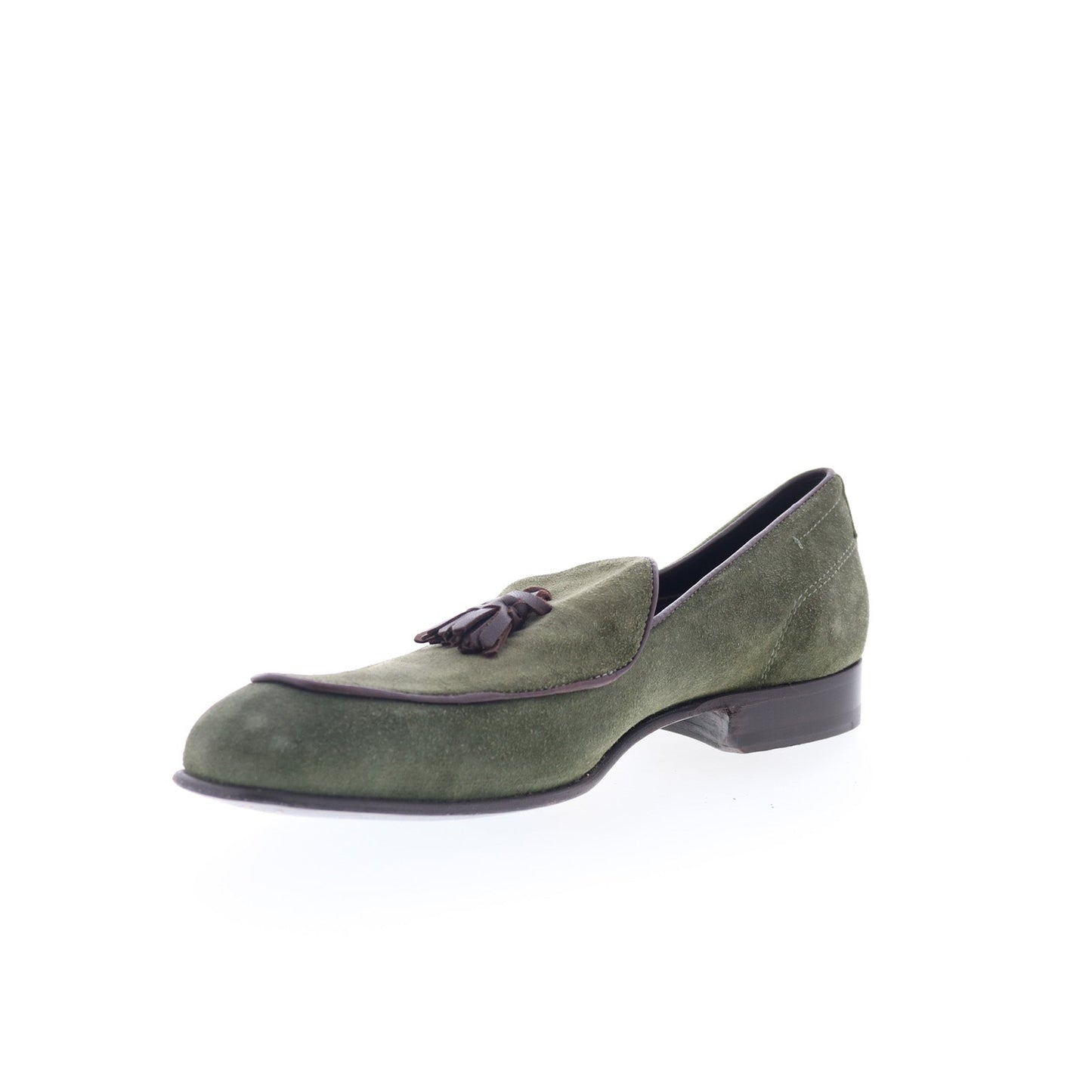 Di Bianco Vomero Mens Green Suede Slip On Loafers & Slip Ons Casual Shoes