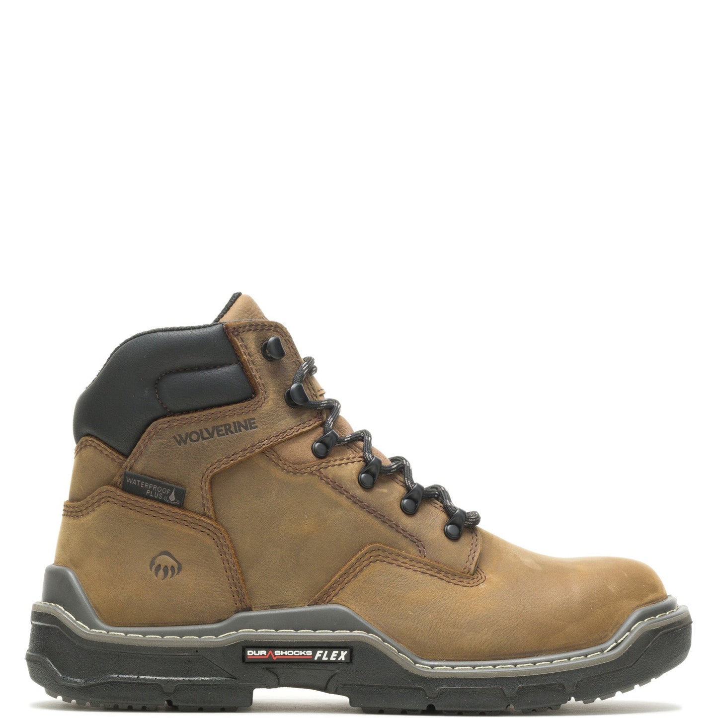 Wolverine Raider DuraShocks Waterproof CarbonMax 6" Mens Brown Wide Work & Safety Boots