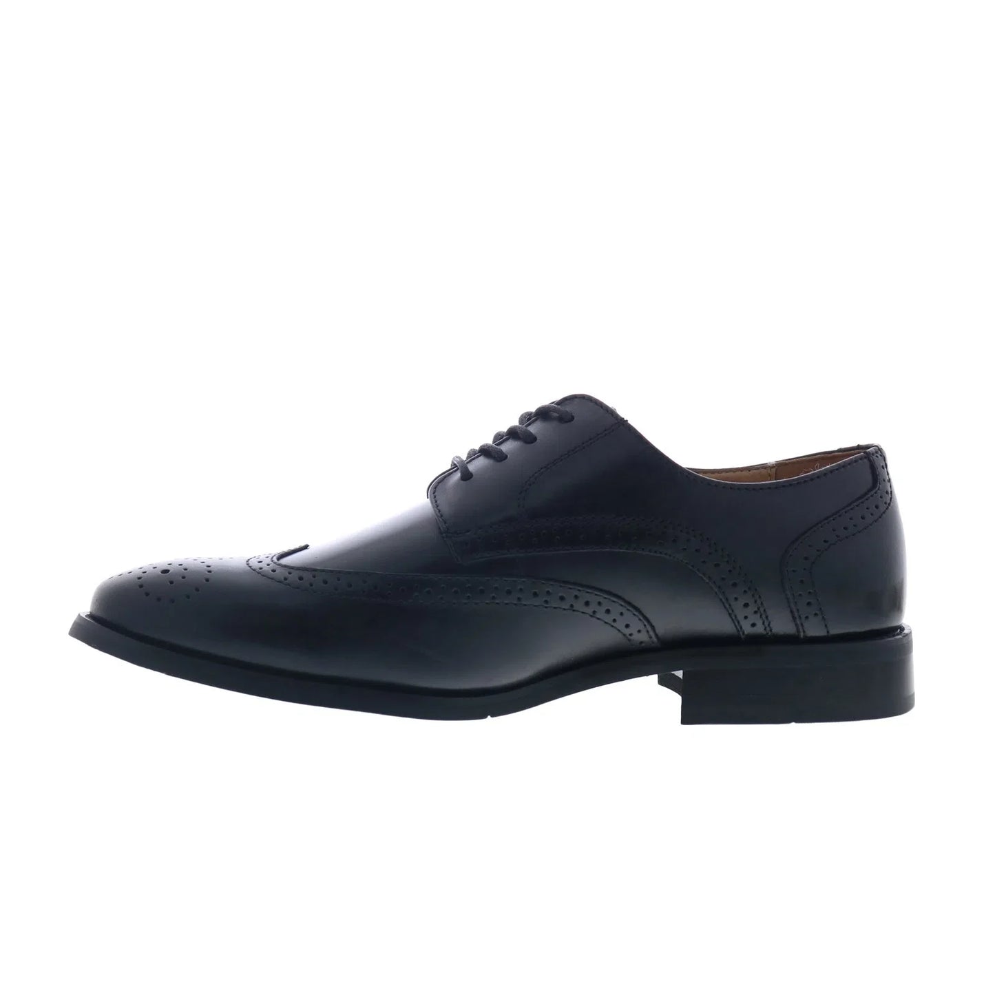 La Milano A590 Mens Black Leather Oxfords & Lace Ups Wingtip & Brogue Shoes